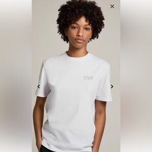 Golden Goose White Tee with silver logo and star